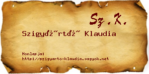 Szigyártó Klaudia névjegykártya