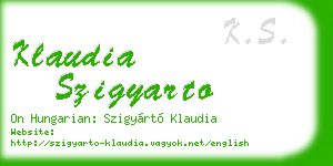 klaudia szigyarto business card