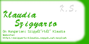 klaudia szigyarto business card